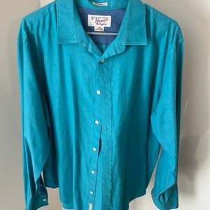 Penguin XXL Teal Long-Sleeved Button-Down